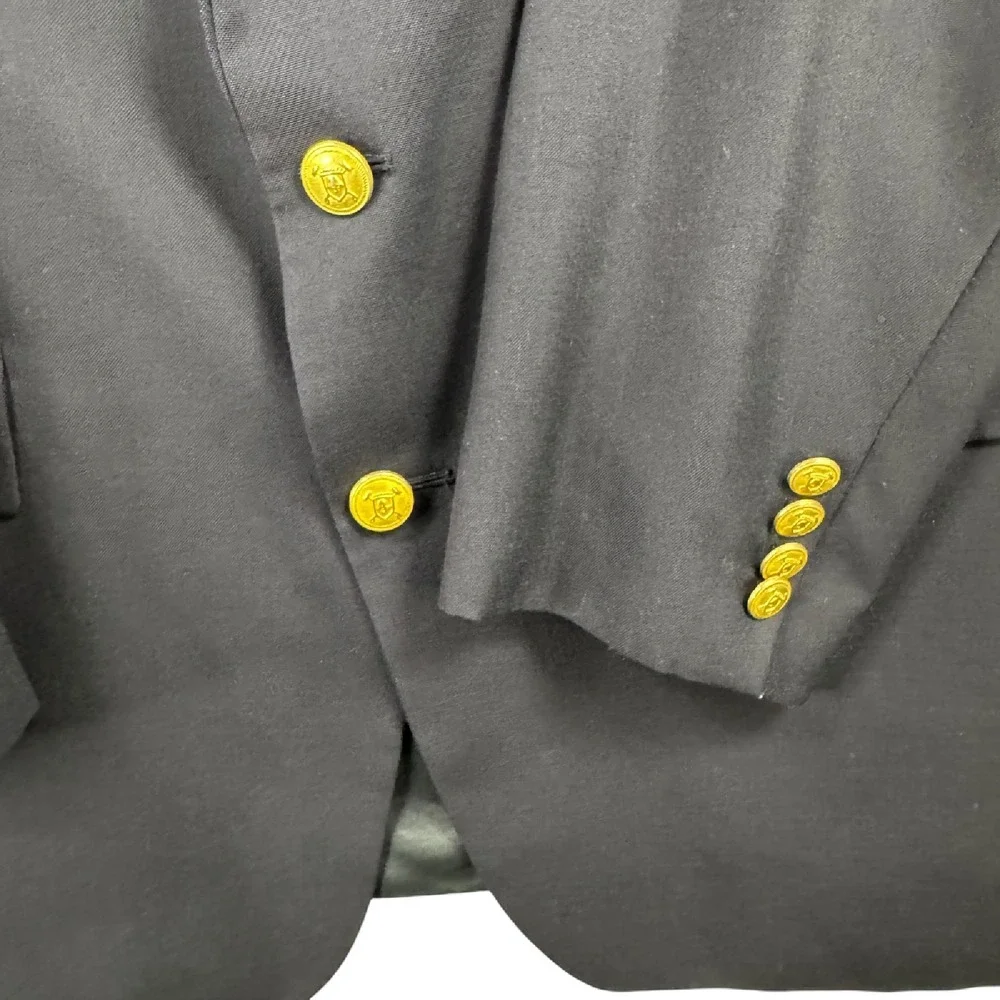 Polo University Club Blazer Wool Gold Two Button‎ Classic Sport Coat Jacket 46R
